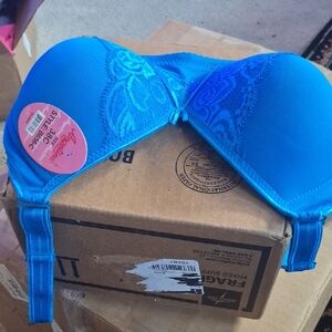 Angelina Blue Lace wire Free Bra